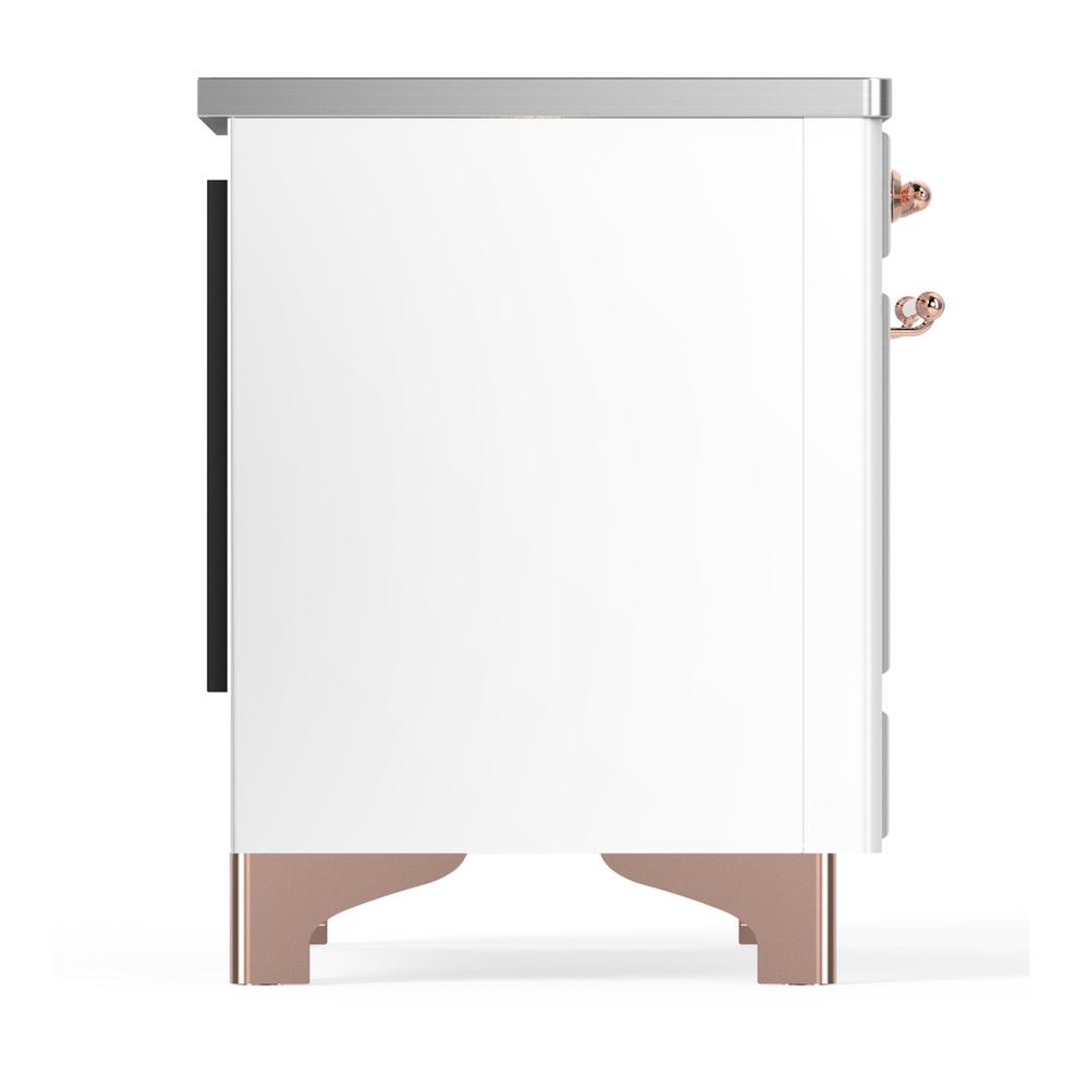 Ilve UMIB36NR3WHP Ilve Umib36Nr3Whp Majestic Iii 36 Inch Induction Range With 6 Elements, 3.5 Cu. Ft. Total Oven Capacity (Triple Glass Door, White, Copper)