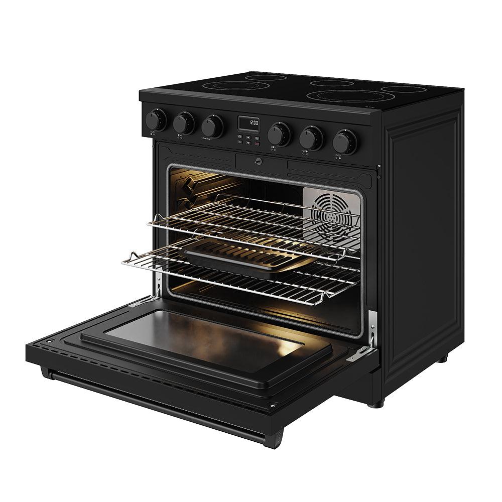 Thor Kitchen ARE36B 36 Inch Electric Range In Black - Contemporary Professional
