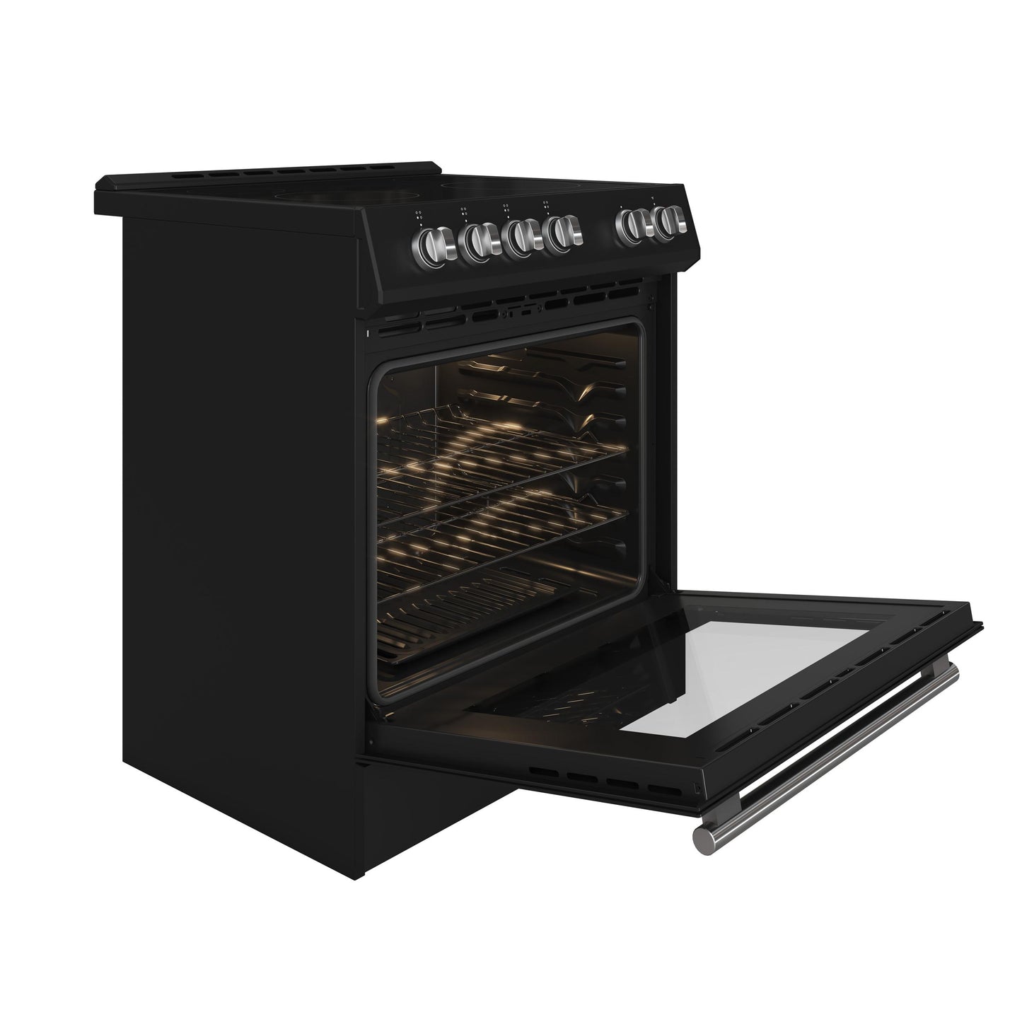 Forno FFSEL601230BLK Forno Leonardo Espresso 30-Inch Black Electric Range, True Convection, Energy Efficient