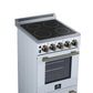 Forno FFSEL605220WHT Forno Pallerano 20 Inch Freestanding Electric Range In White With Antique Brass, Compact Design
