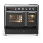 Ilve UMDIB40NR3MGC Ilve Umdib40Nr3Mgc Majestic Iii 40 Inch Induction Range With 6 Elements, 3.82 Cu. Ft. Total Oven Capacity (Triple Glass Door, Graphite Matte, Chrome)
