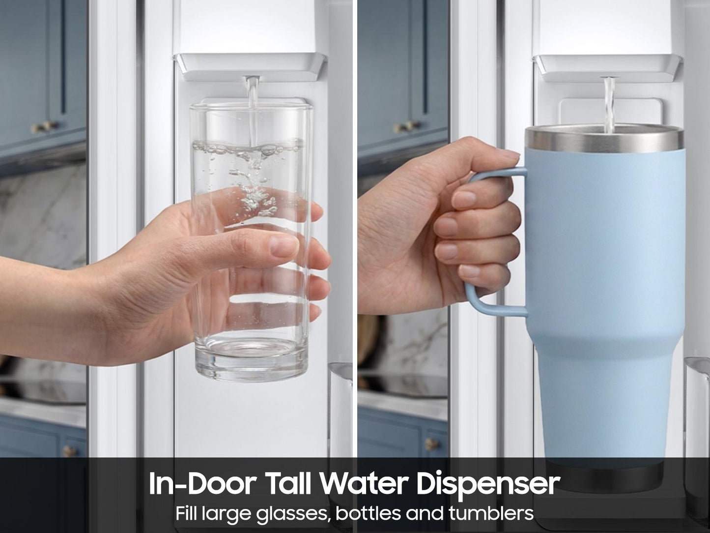 Samsung RF70H25KER Bespoke Ai 3-Door French Door Zero Clearance Fit In-Door Tall Dispenser 25 Cu.Ft.