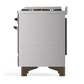 Ilve UMD40FNR3SSBLP Ilve Umd40Fnr3Ssblp Majestic Iii 40 Inch Dual Fuel Range With 6 Burners And Griddle, Dual Function Burner Up To 25,000 Btu (Liquid Propane, Triple Glass Door, Stainless Steel, Burnished)