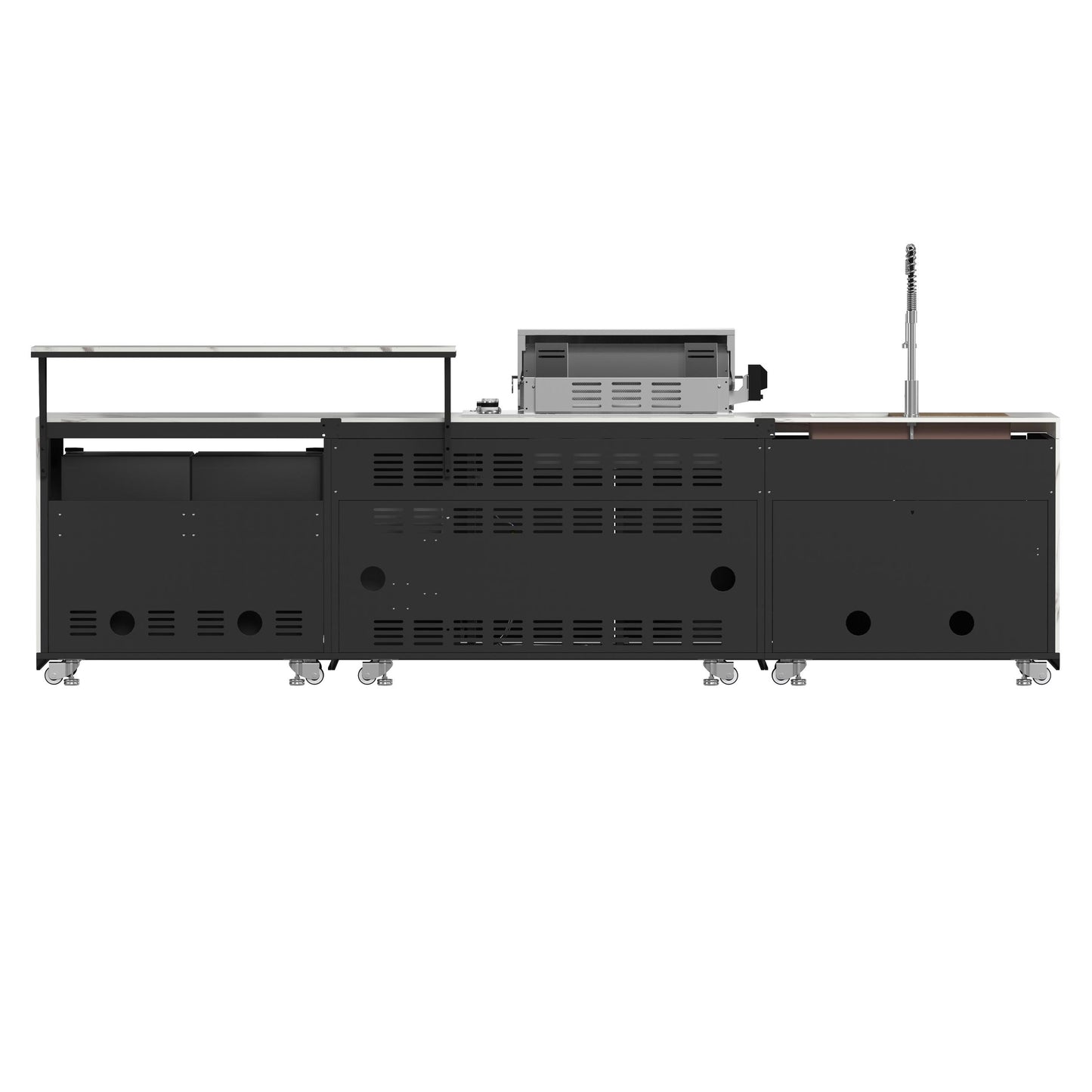 Forno FODKT2575WHT Forno Rimini Outdoor Kitchen: 30" Bbq 62,600 Btu, 4.8 Cu.Ft. Refrigerators, White Countertops