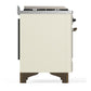 Ilve UM36FQNR3AWBLP Ilve Um36Fqnr3Awblp Majestic Iii 36 Inch Dual Fuel Range With 6 Black Brass Burners And Griddle, Dual Function Burner Up To 25,000 Btu (Solid Door, Antique White, Burnished, Liquid Propane)
