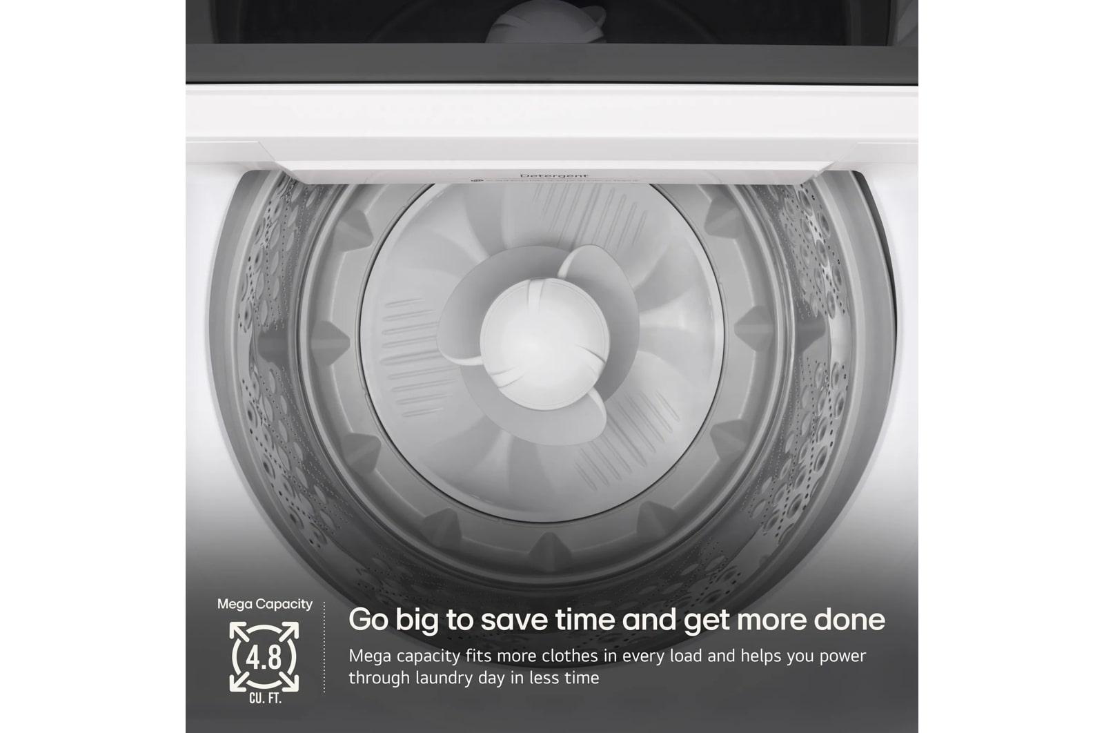 Lg WT8205CW 4.8 Cu. Ft. Mega Capacity Smart Top Load Washer With 4-Way® Agitator, Easyunload™ & Ai Sensing