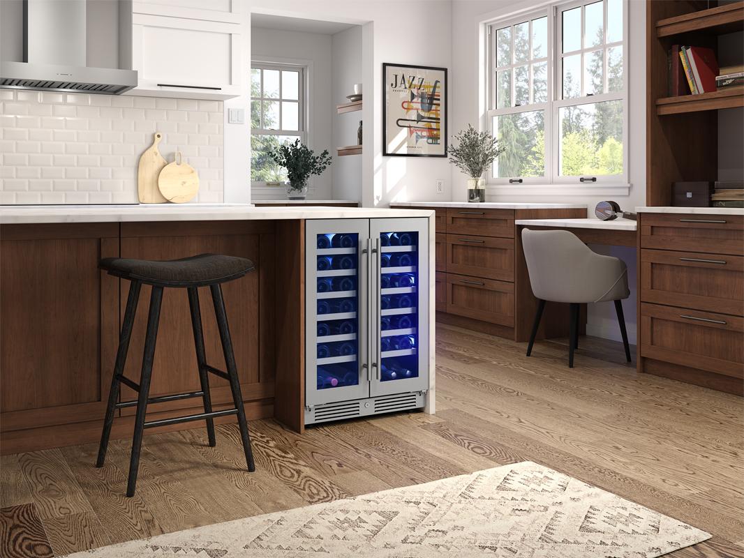 Zephyr PRW24C32CG 24" French Door Dual Zone Wine Cooler