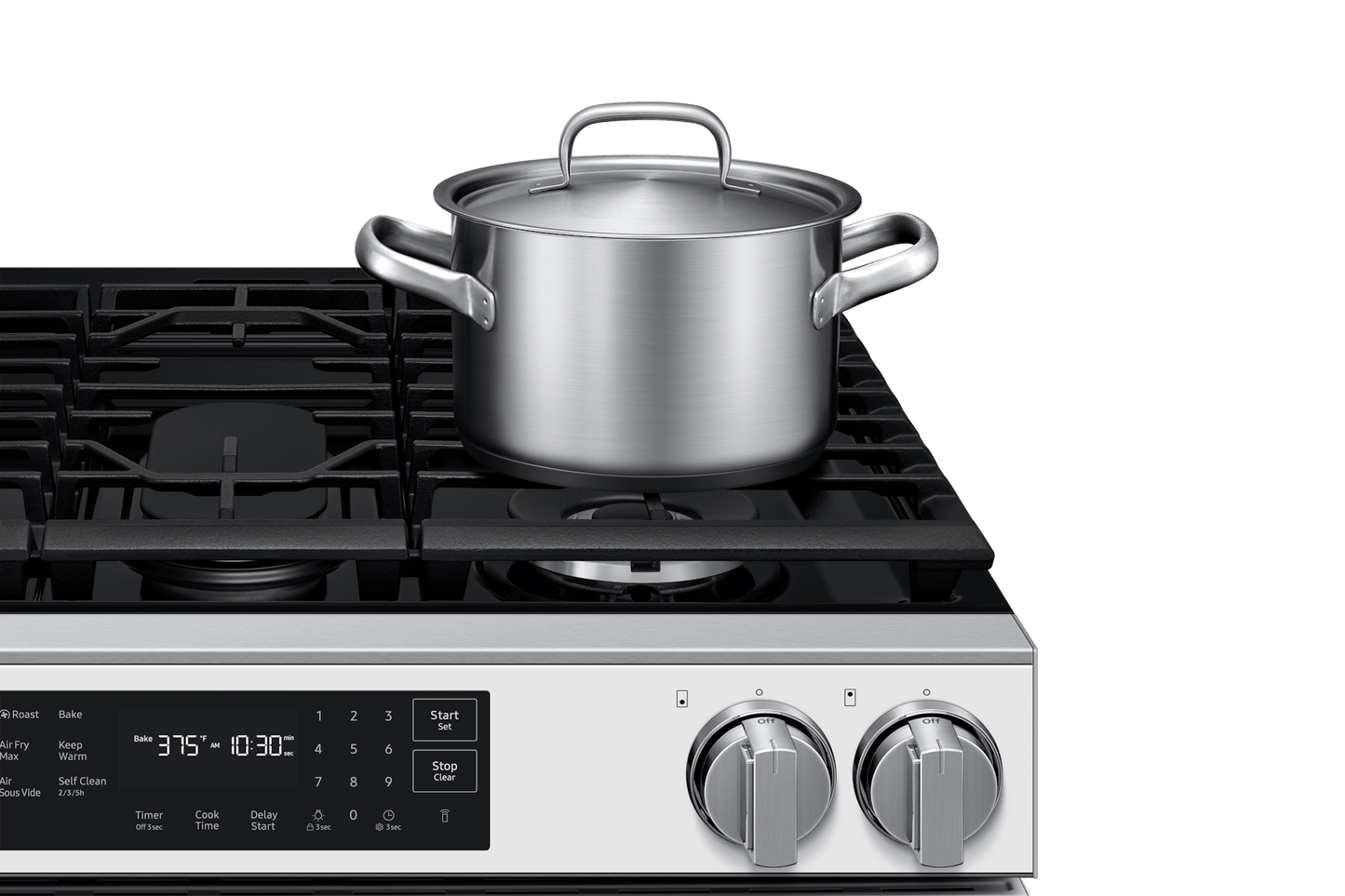 Samsung NSG80H60SW Bespoke Smart Slide-In Gas Range Pro Style Design Air Fry Max True Convection