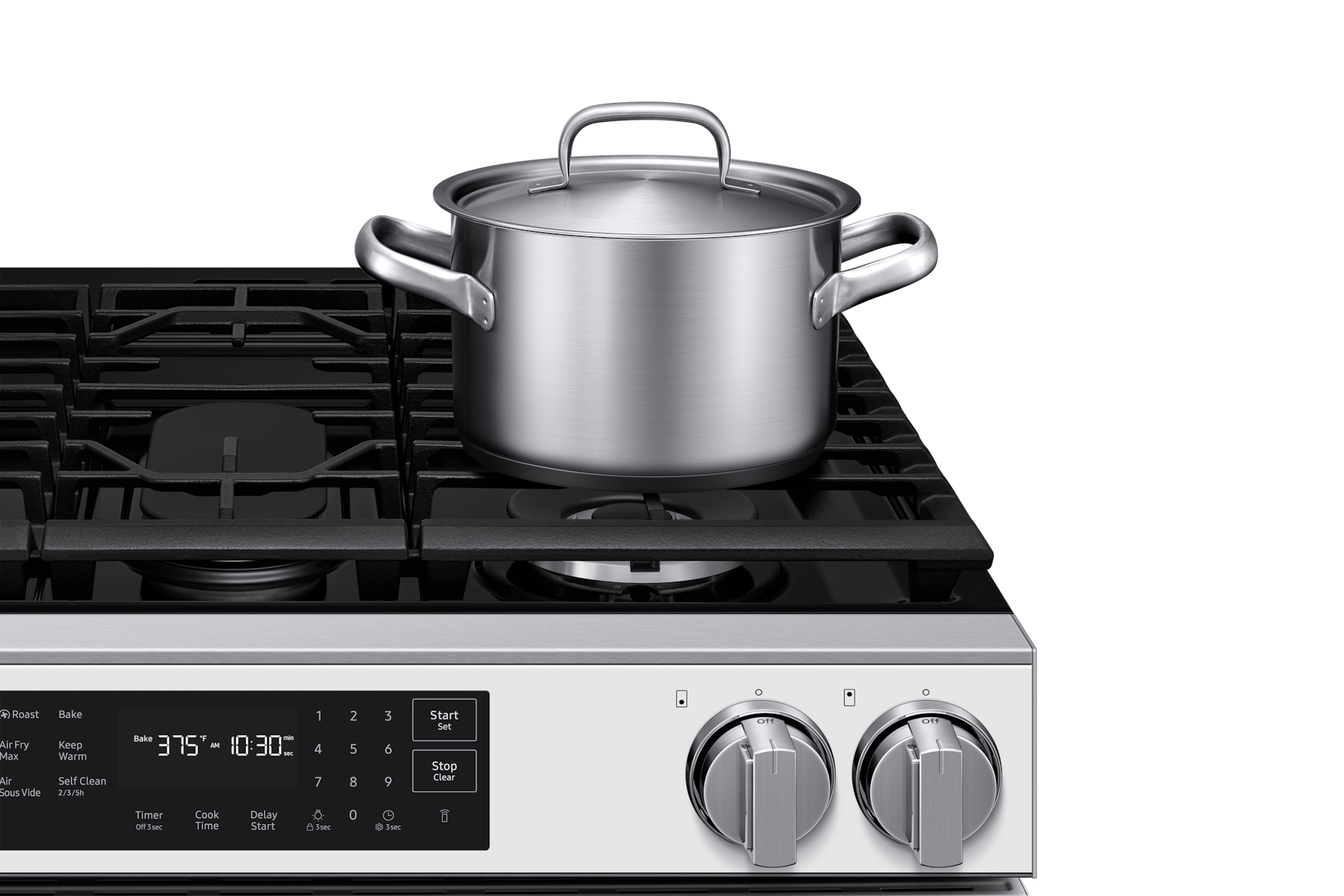 Samsung NSG80H60SW Bespoke Smart Slide-In Gas Range Pro Style Design Air Fry Max True Convection