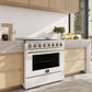 Forno FFSEL601136WHT Forno Paolo 36 Inch White Freestanding Electric Range, Stainless Steel, 5.44 Cu.Ft, True Convection Oven, Energy Efficient