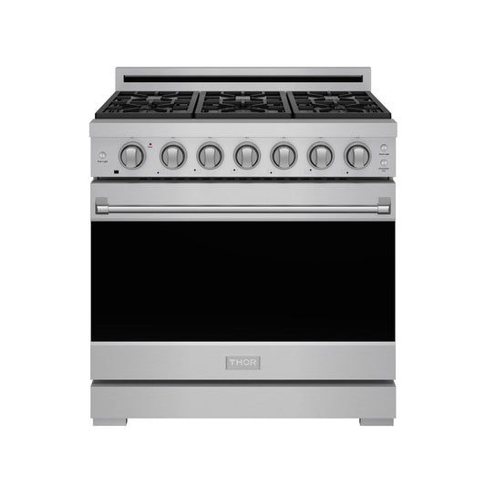 Thor Kitchen RSG36P 36 Inch Professional Gas Range With Precision Knob Control In Stainless Steel Gordon Ramsay Series