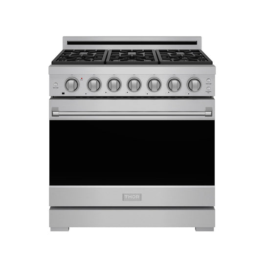 Thor Kitchen RSG36PLP 36 Inch Professional Liquid Propane Range With Precision Knob Control In Stainless Steel Gordon Ramsay Series