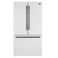 Forno FFFFD178336WHT Forno Rivello 36 Inch French Door Refrigerator In White With Antique Brass, Internal Water Dispenser, Filtered Ice, Adjustable Shelves, Energy Star Certified