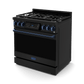 Thor Kitchen RSG36BLPBLU 36 Inch Professional Lp Range With Tilt Panel Touch Control In Stainless Black/Blue Gordon Ramsay Series - Rsg36Blp-Blu