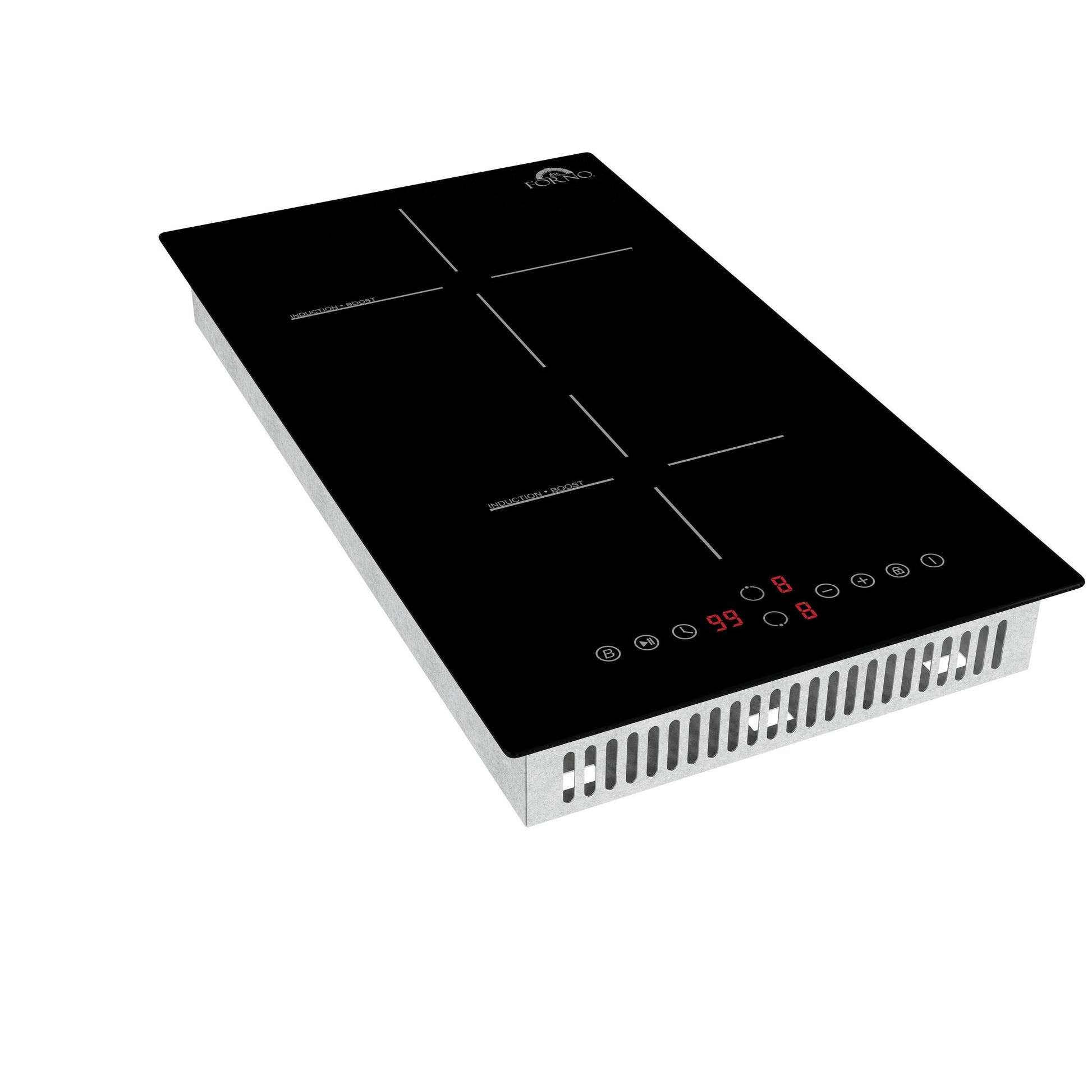 Forno FCTIN058312 Forno Parco 12-Inch Induction Cooktop, 2 Zones, 3,600W Total Power, Touch Control, 9 Power Levels, Booster Function