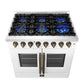 Forno FFSGS635636WHT Forno Galiano 36-Inch Freestanding French Door Dual Fuel Range White