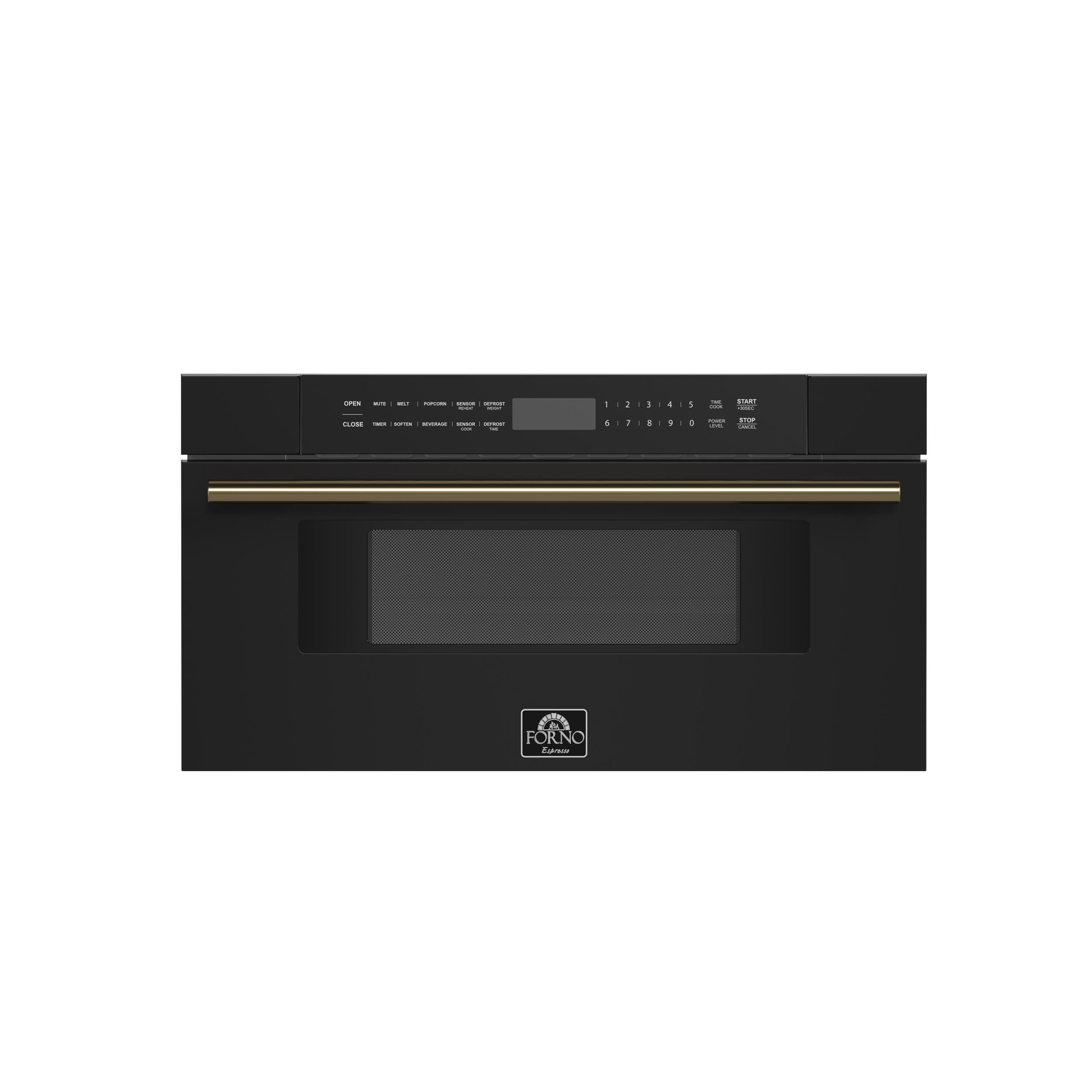 Forno FMWDR300030BLK Forno Capoliveri Espresso 30-Inch Microwave Drawer, Black, 1.2 Cu.Ft, 1500 Watts, Built-In, Touch Control Lcd Display, Auto-Touch Open/Close, 11 Power Levels, Sensor Cooking