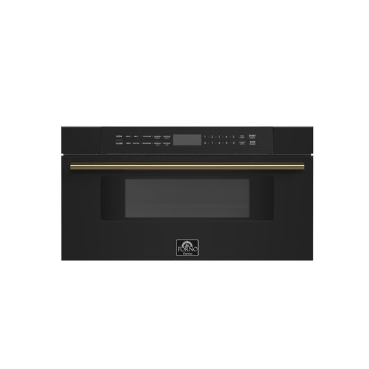 Forno FMWDR300030BLK Forno Capoliveri Espresso 30-Inch Microwave Drawer, Black, 1.2 Cu.Ft, 1500 Watts, Built-In, Touch Control Lcd Display, Auto-Touch Open/Close, 11 Power Levels, Sensor Cooking
