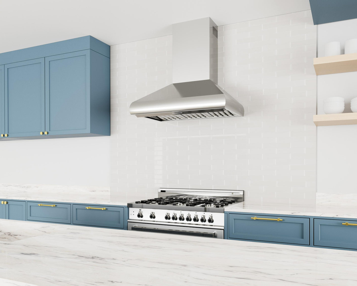 Xo Appliance XOVW48SC 48In Pro Wall Chimney Hood Ss Rounded Lip 600/395 Cfm