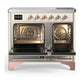 Ilve UMDIB40NR3AWP Ilve Umdib40Nr3Awp Majestic Iii 40 Inch Induction Range With 6 Elements, 3.82 Cu. Ft. Total Oven Capacity (Triple Glass Door, Antique White, Copper)