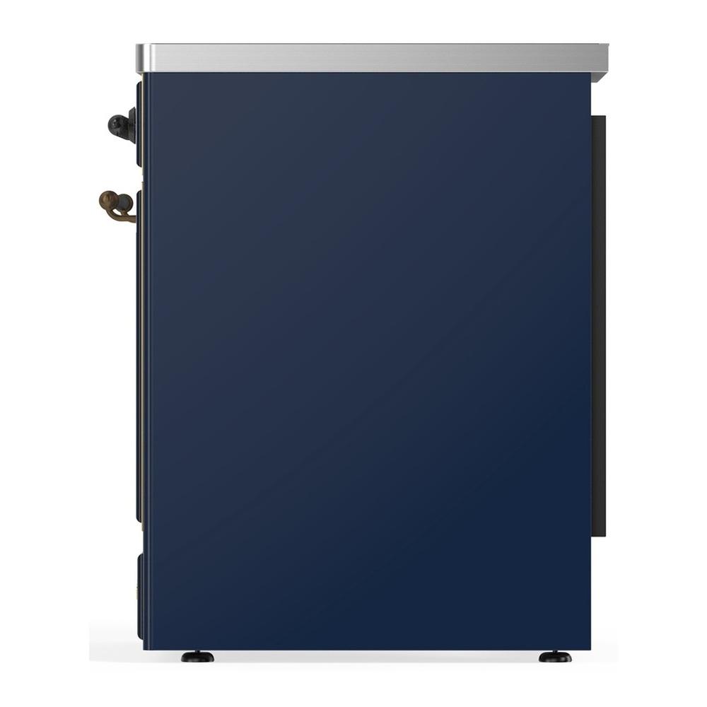 Ilve UMIB30QNR3MBB Ilve Umib30Qnr3Mbb Majestic Iii 30 Inch Induction Range With 4 Elements, 4 Cu. Ft. Oven Capacity (Solid Door, Midnight Blue, Burnished)