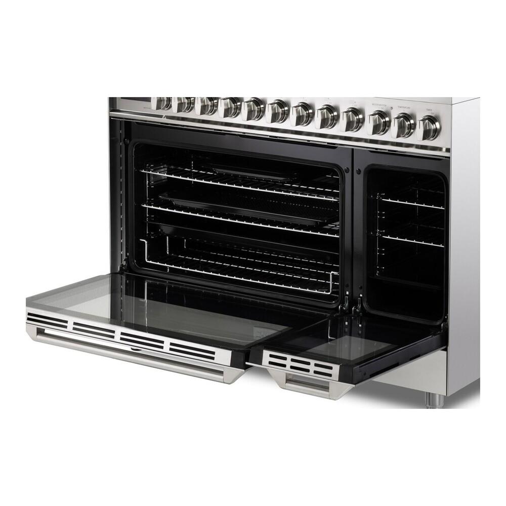 Verona VUFSGE486DSS Verona Vufsge486Dss 48 Inch Ultima Collection Dual Fuel Range With 6 Brass Sealed Burners, 5.8 Cu. Ft. Oven Capacity, Digital Clock In Stainless Steel
