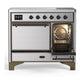 Ilve UMDIB40QNR3SSB Ilve Umdib40Qnr3Ssb Majestic Iii 40 Inch Induction Range With 6 Elements, 3.82 Cu. Ft. Total Oven Capacity (Solid Door, Stainless Steel, Burnished)