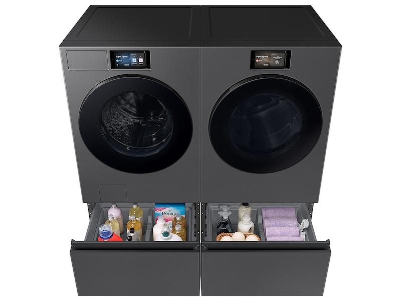 Samsung WE602NS Bespoke 27" Wide Laundry Pedestal With Storage Drawer In Dark Steel