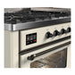 Ilve UM60FNR3AWB Ilve Um60Fnr3Awb Majestic Iii 60 Inch Dual Fuel Range With 9 Burners And Griddle, Dual Function Burner Up To 25,000 Btu (Natural Gas, Triple Glass Door, Antique White, Burnished)