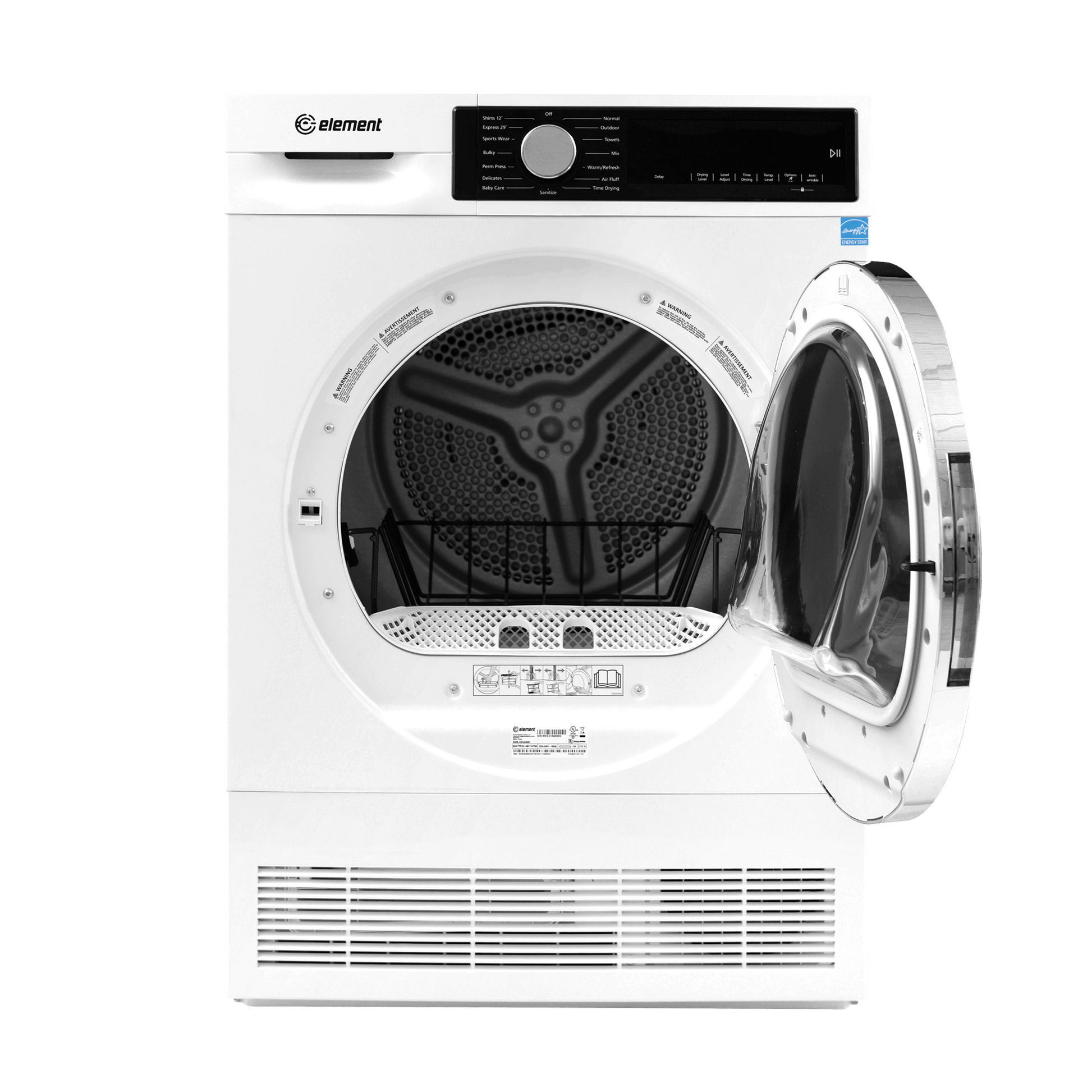 Element Appliance ECD4224EGW Element 4.0 Cu. Ft. Front Load Electric Dryer - White, Energy Star (Ecd4224Egw)