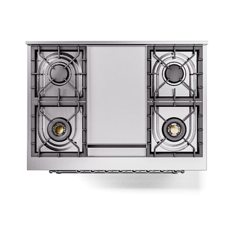 Ilve UN36FNMPBUCLP Ilve Un36Fnmpbuclp Nostalgie Ii Noblesse 36" Dual Fuel Range (Liquid Propane, Triple Glass Door, Burgundy, Chrome)