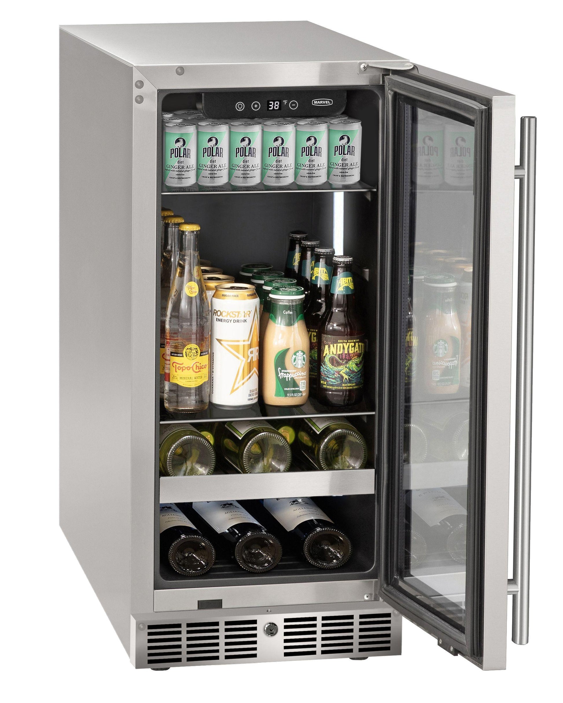 Marvel MRBV215SG31A 15 Inch Beverage Center With Door Style - Stainless Steel Frame Glass