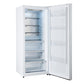 Forno FFFFD172228WHTRS Forno Maderno 28-Inch Convertible Freezer/Refrigerator In White With Antique Brass Handle, 13.6 Cu.Ft. Right Swing
