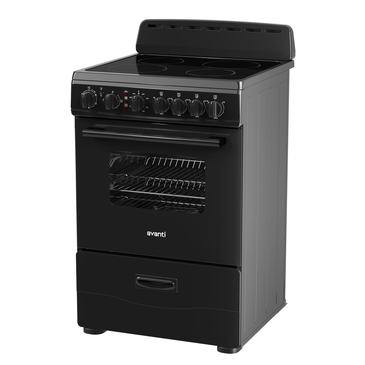 Avanti CERU240P1B Avanti 24-Inch Freestanding Electric Range With Ceramic Glass Cooktop, In Black (Ceru240P1B)