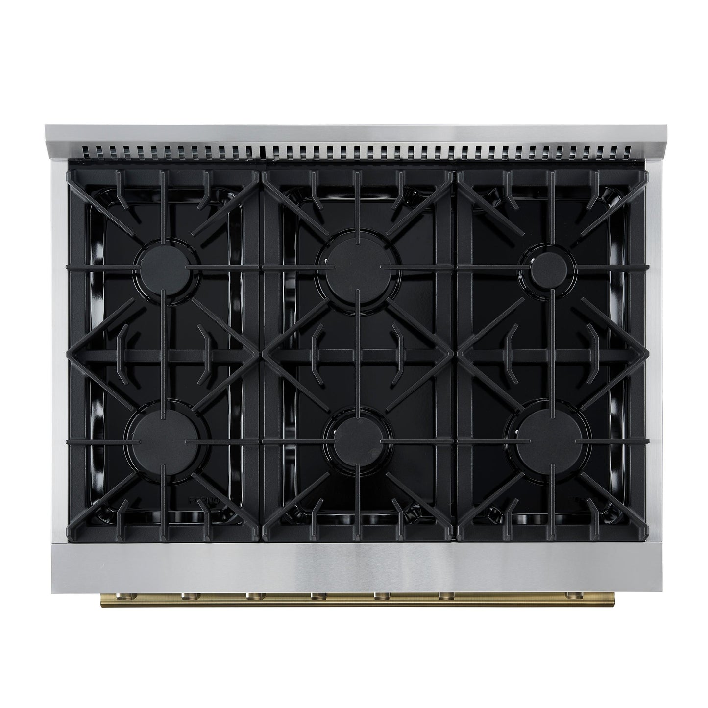 Forno FFSGS627736WHT Marco 36-Inch Gas Range White & Antique Brass Design, 6 Burners 67,000 Btu, 5.36 Cu.Ft. Convection Oven