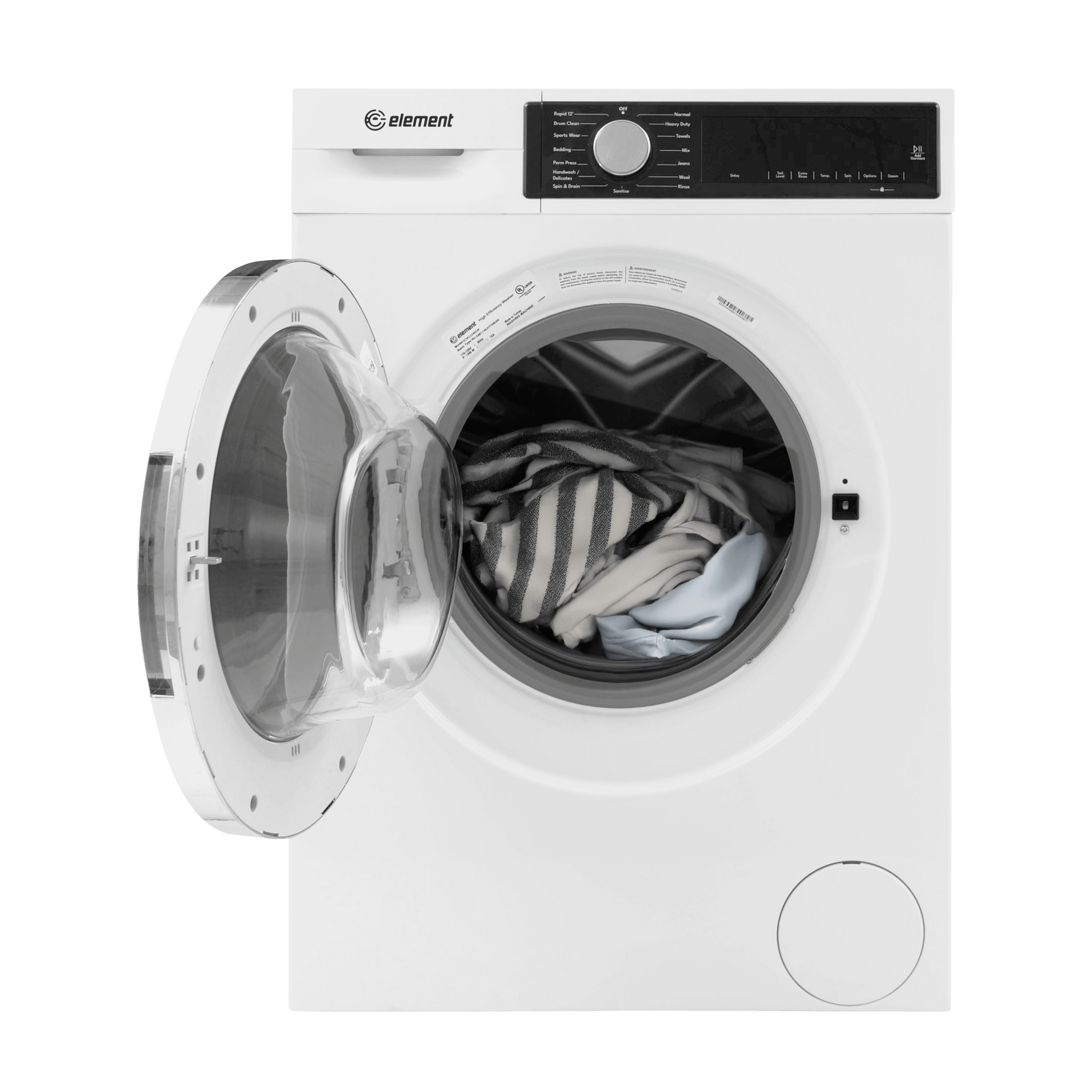 Element Appliance ECW2224EGW Element Electronics 24-Inch 2.2 Cu. Ft. Front Load Washer - White, Energy Star (Ecw2224Egw)