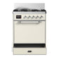 Ilve UM30QNR3AWCLP Ilve Um30Qnr3Awclp Majestic Iii 30 Inch Dual Fuel Range With 5 Black Brass Burners, Dual Function Burner Up To 25,000 Btu (Liquid Propane, Solid Door, Antique White, Chrome)