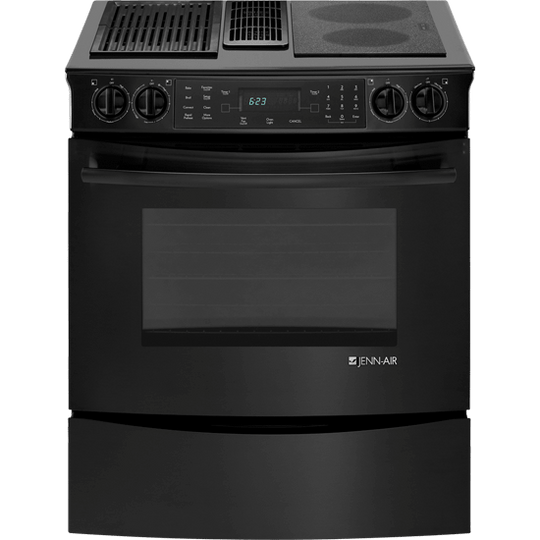 Jennair JES9860CAB Slide-In Modular Electric Downdraft Range With Convection, 30"