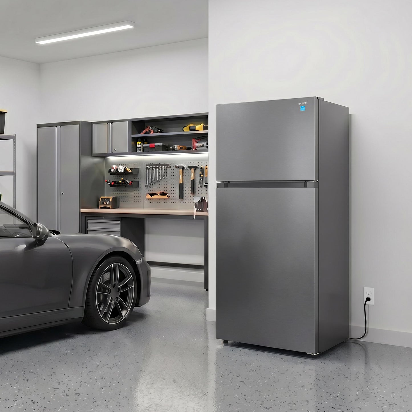 Avanti AVFF146DLJ0SS Avanti Frost-Free Apartment Size Garage-Ready Refrigerator, 14.6 Cu. Ft. Capacity, In Stainless Steel (Avff146Dlj0Ss)