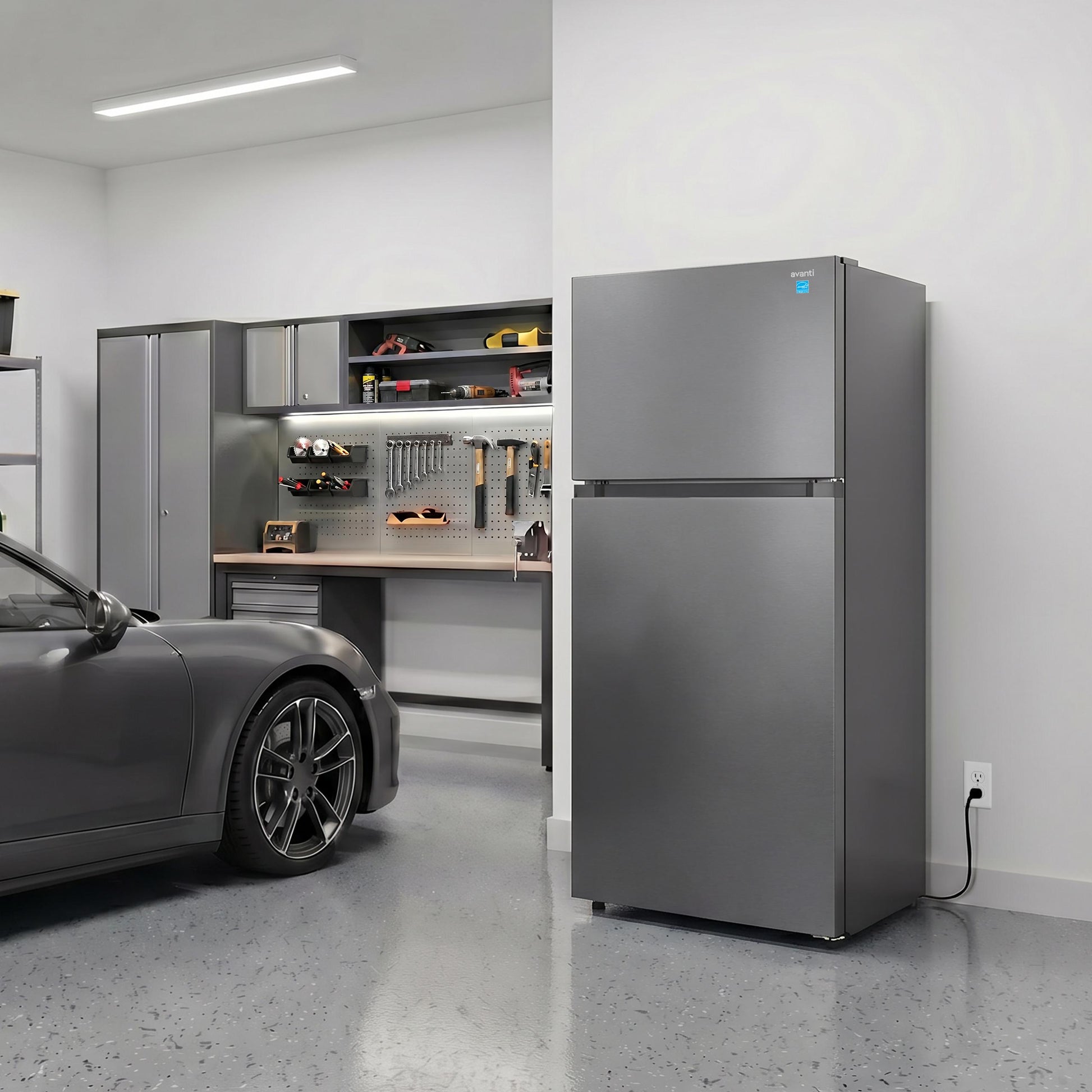 Avanti AVFF146DLJ0SS Avanti Frost-Free Apartment Size Garage-Ready Refrigerator, 14.6 Cu. Ft. Capacity, In Stainless Steel (Avff146Dlj0Ss)