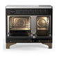 Ilve UMDIB40NR3BKB Ilve Umdib40Nr3Bkb Majestic Iii 40 Inch Induction Range With 6 Elements, 3.82 Cu. Ft. Total Oven Capacity (Triple Glass Door, Glossy Black, Burnished)