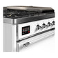 Ilve UM48FSQNR3WHCLP Ilve Um48Fsqnr3Whclp Majestic Iii 48 Inch Dual Fuel Range With 5 Black Brass Burners, Griddle And French Top, Dual Function Burner Up To 25,000 Btu (Liquid Propane, Solid Door, White, Chrome)