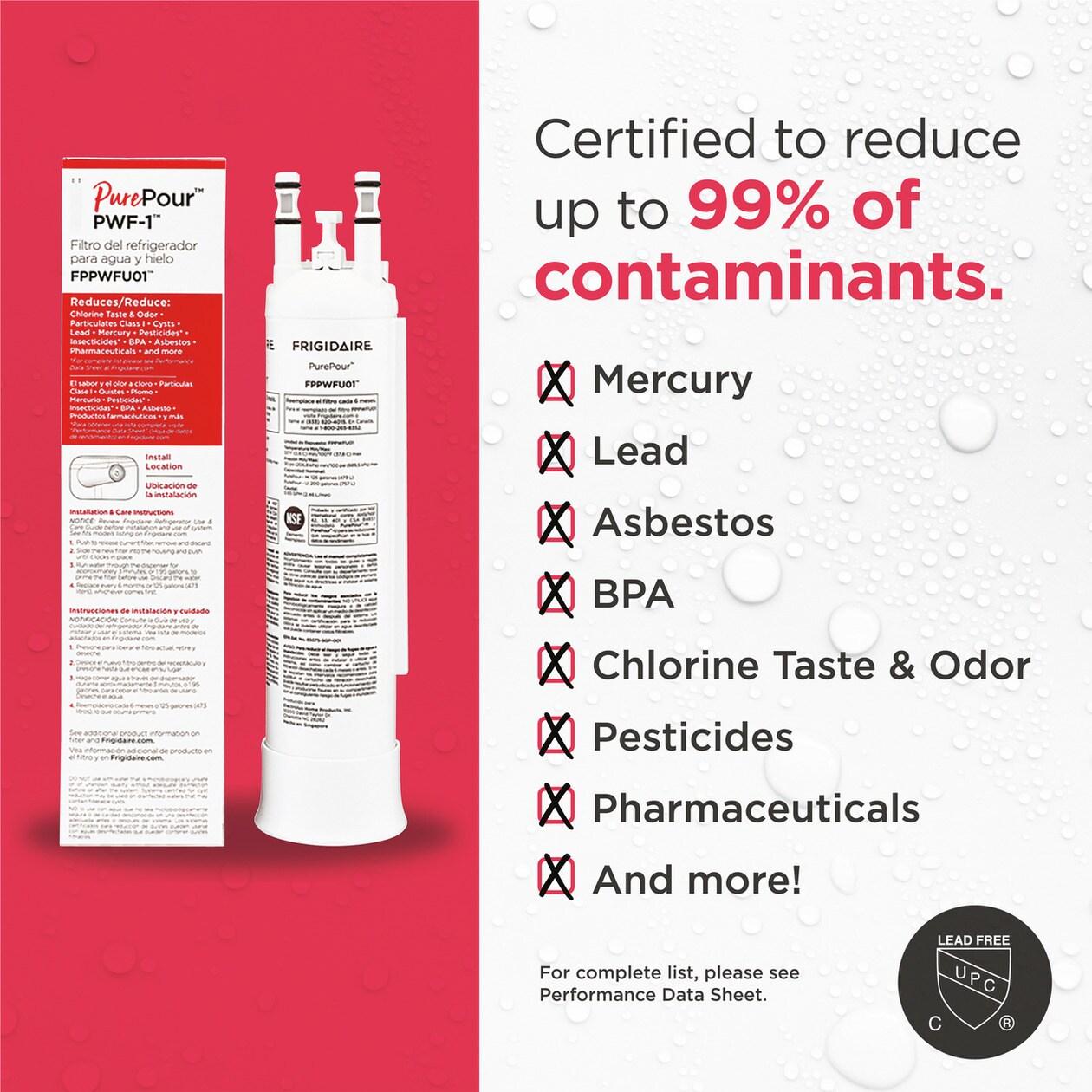 Frigidaire FPPWFU01 Purepour™ Water And Ice Refrigerator Filter Pwf-1™