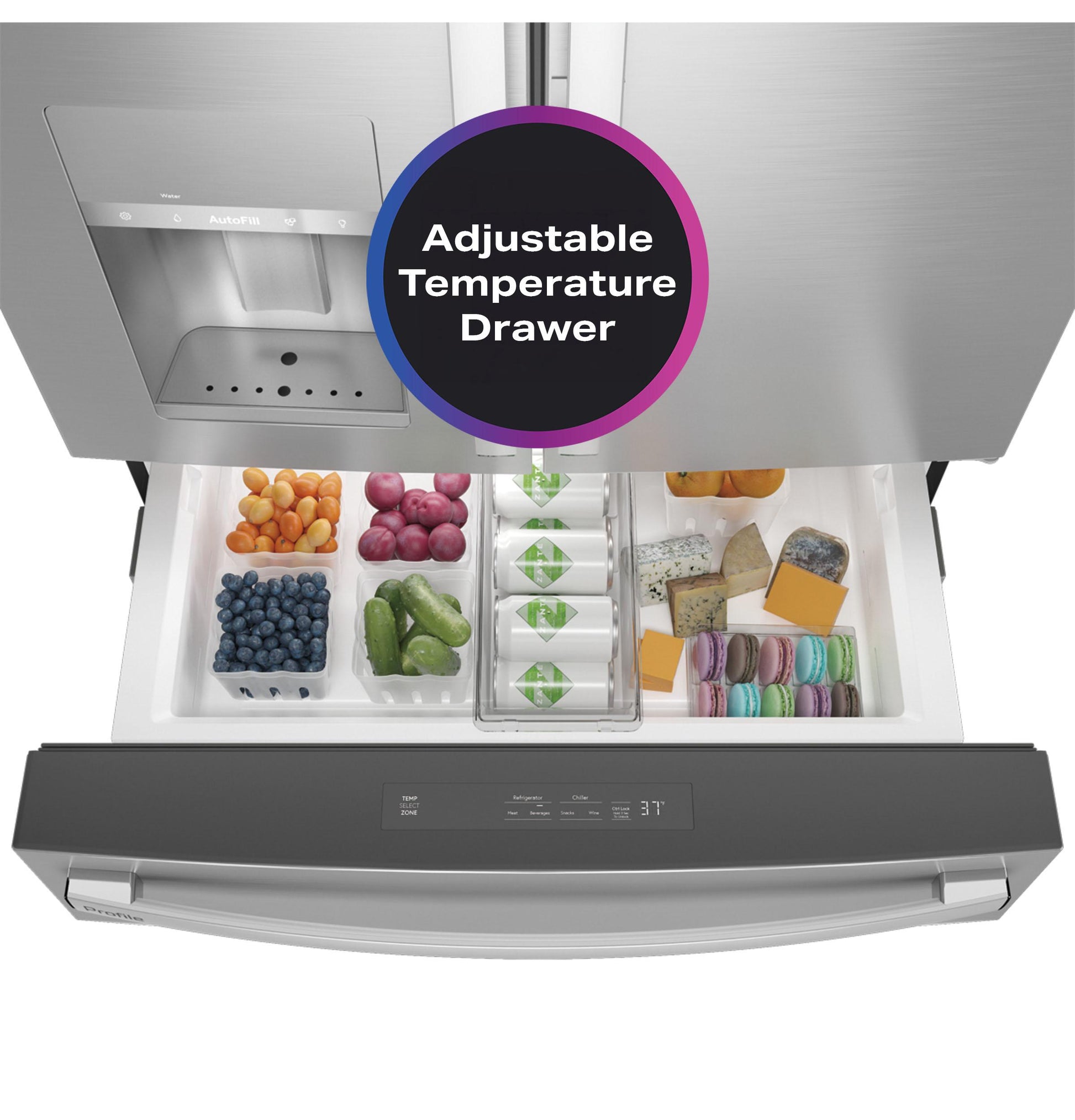 Ge Appliances PXD22BYPFS Ge Profile&#8482; 22.4 Cu. Ft. Smart Counter-Depth Fingerprint Resistant 4-Door French-Door Refrigerator With Door In Door