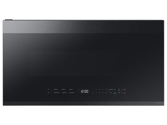 Samsung ME21DG6500MT Bespoke 2.1 Cu. Ft. Over-The-Range Microwave With Edge To Edge Glass Display In Matte Black Steel