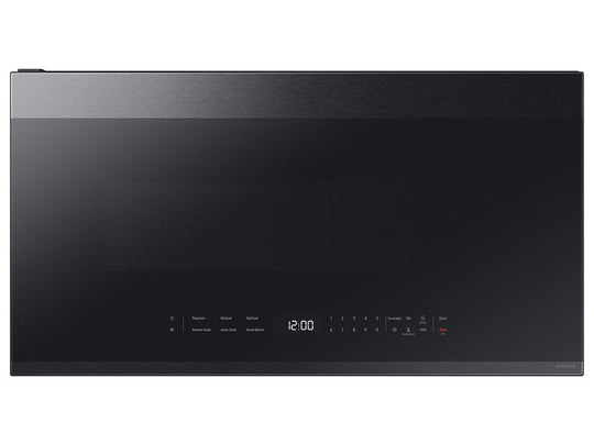 Samsung ME21DG6500MT Bespoke 2.1 Cu. Ft. Over-The-Range Microwave With Edge To Edge Glass Display In Matte Black Steel