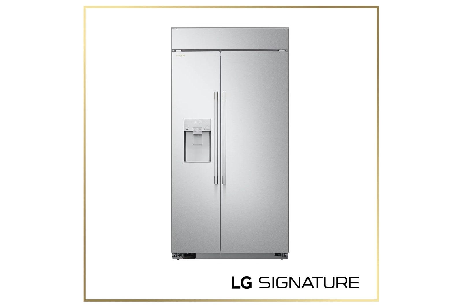Lg US26WBB92S Lg Signature 26 Cu. Ft. Smart Side-By-Side Built-In Refrigerator With Ice & Water Dispenser