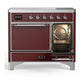 Ilve UMDIB40QNR3BUC Ilve Umdib40Qnr3Buc Majestic Iii 40 Inch Induction Range With 6 Elements, 3.82 Cu. Ft. Total Oven Capacity (Solid Door, Burgundy, Chrome)