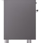 Ilve UPI366NMPMGC Nostalgie Ii 36 Inch Electric Freestanding Range In Matte Graphite With Chrome Trim
