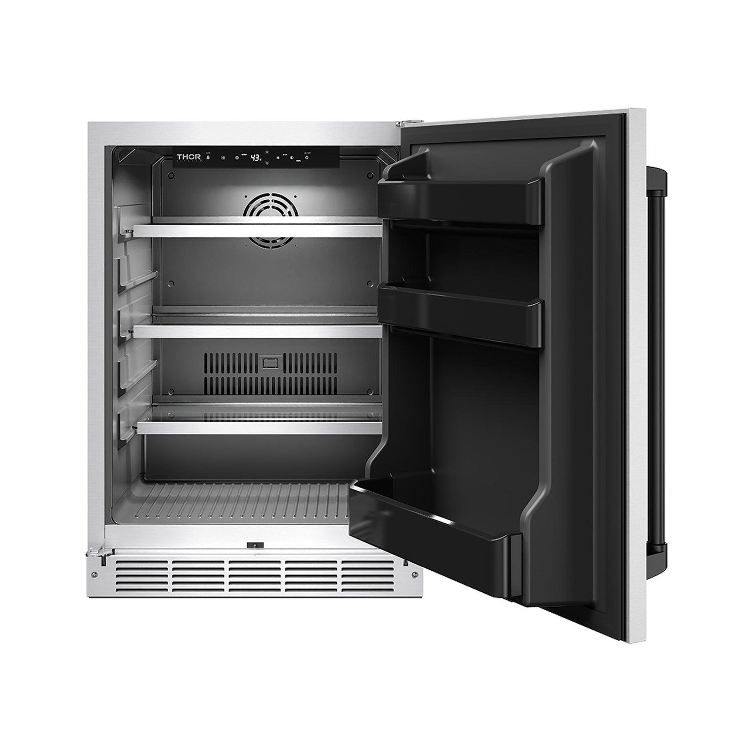 Thor Kitchen RBC24SSDBLK Gordon Ramsay Collection 24 Inch Outdoor Undercounter Beverage Cooler In Stainless Steel/Black